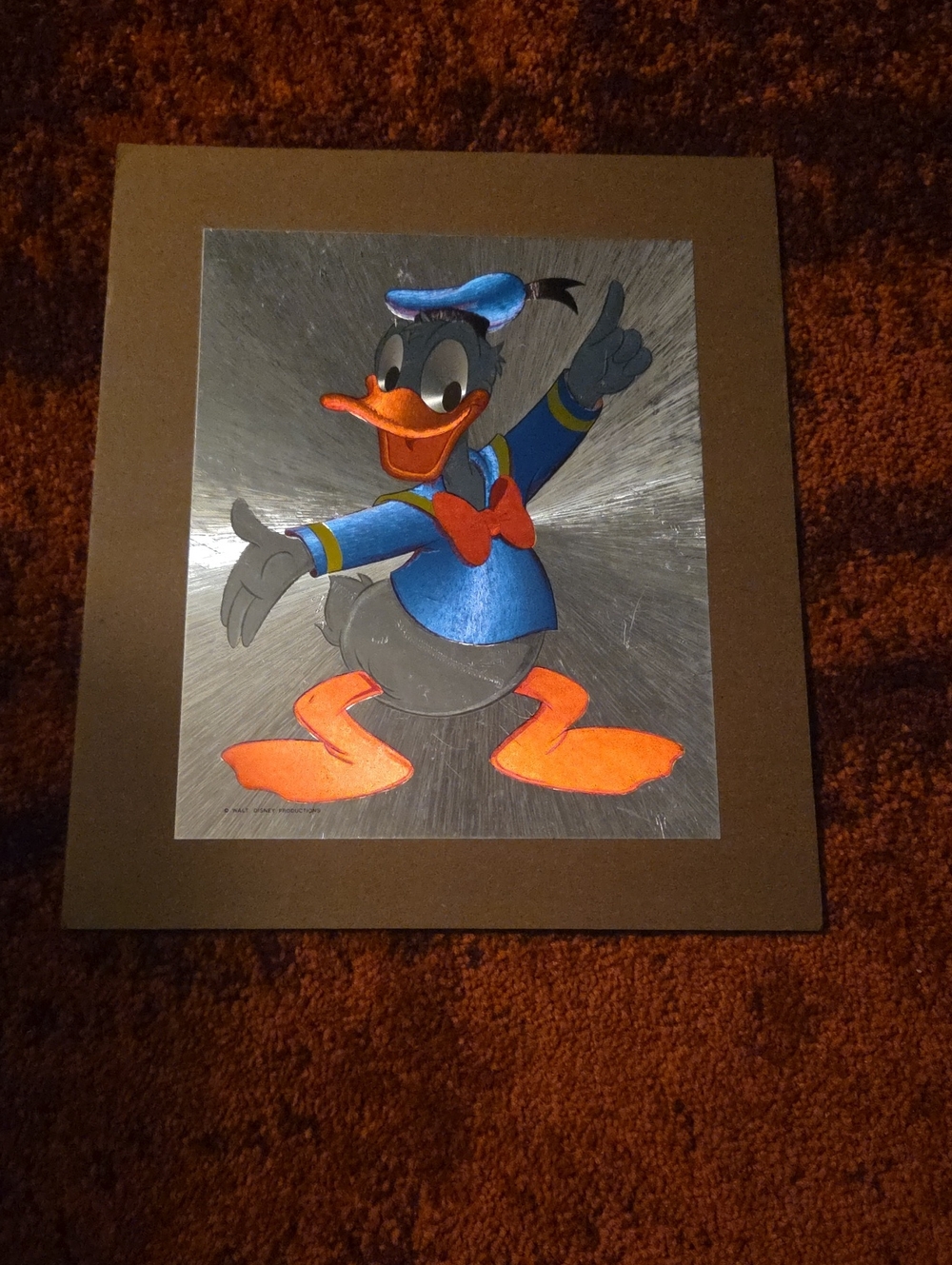Disney Donald Duck Illustration Blue Red Orange Silver